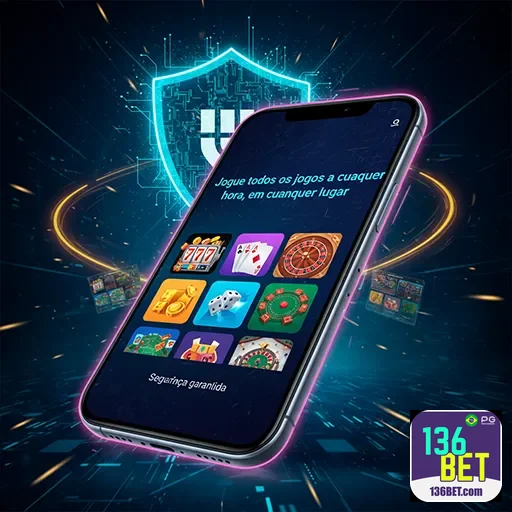 Imagem promocional do aplicativo 136bet, destacando o site de apostas 136bet para usuários brasileiros.
